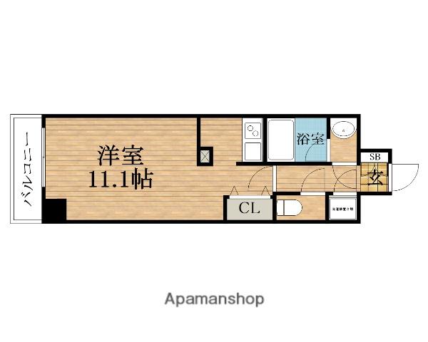 シティヒルズ安堂寺(1K/8階)の間取り写真