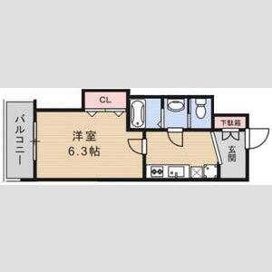 LUXE緑橋(1K/2階)の間取り写真