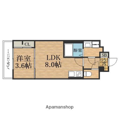 ALIVIS緑橋(1LDK/3階)の間取り写真