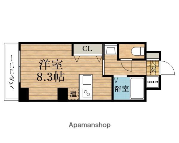 カシェット緑橋(ワンルーム/9階)の間取り写真