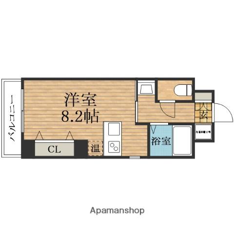 カシェット緑橋(ワンルーム/7階)の間取り写真
