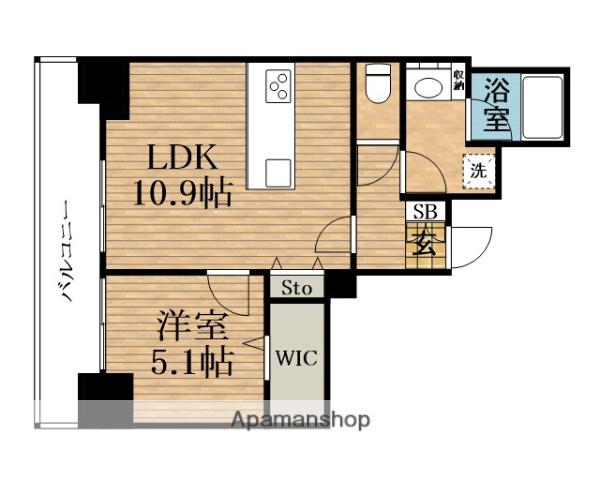 LAZO内久宝寺(1LDK/3階)の間取り写真