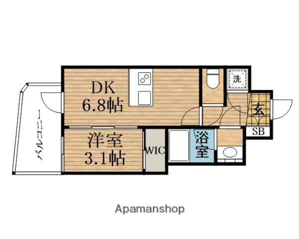 コンフォリア・リヴ大阪本町(1DK/2階)の間取り写真