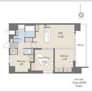 S-RESIDENCE天満橋AR(2SLDK/14階)の間取り写真