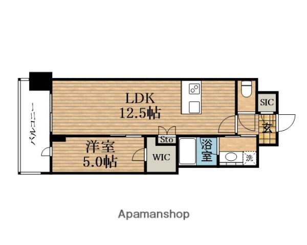 スプランディッド本町グラン(1LDK/7階)の間取り写真