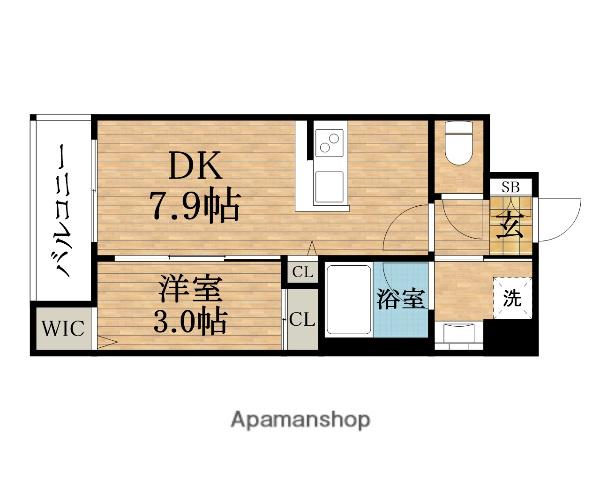 コンフォリア・リヴ北浜高麗橋(1DK/2階)の間取り写真