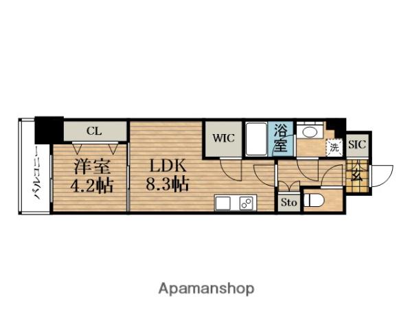アーバネックス梅田中崎町Ⅱ(1LDK/2階)の間取り写真
