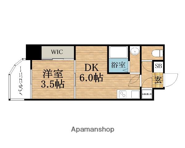 セレニテフラン谷町四丁目アリエ(1DK/15階)の間取り写真