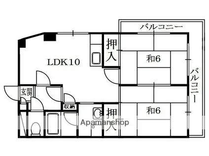ハイクレスト宮之阪(2LDK/2階)の間取り写真