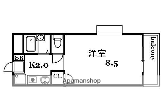 マンションファミーユ(1K/2階)の間取り写真