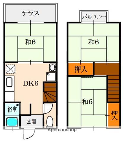 コーポ大村Ⅱ(3DK/1階)の間取り写真