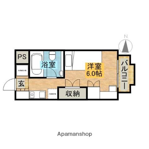 ルミエール長尾(1K/4階)の間取り写真