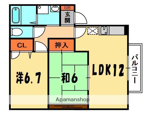 カーサベルデ(2LDK/1階)の間取り写真