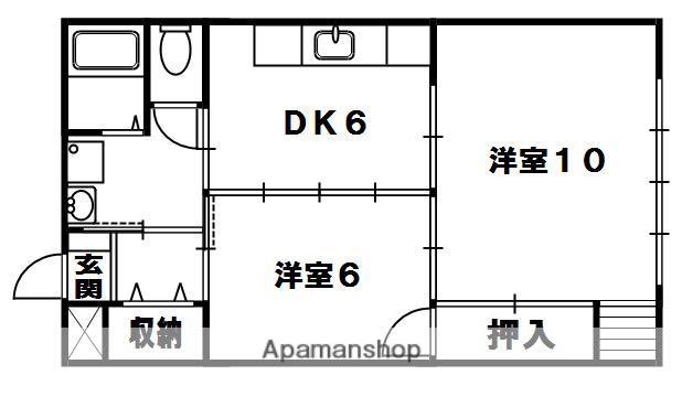 富田マンション(2DK/2階)の間取り写真