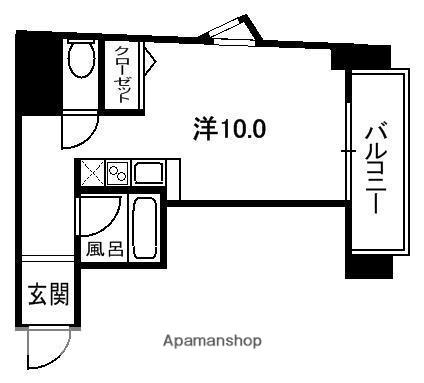 ドミシル野村(ワンルーム/2階)の間取り写真