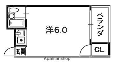 ハマンション枚方元町(ワンルーム/4階)の間取り写真