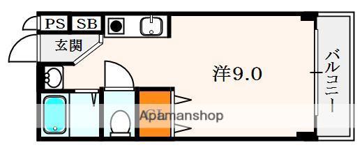 AQVPURA(ワンルーム/2階)の間取り写真