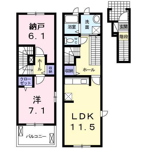 フェニックス・M(2LDK/2階)の間取り写真