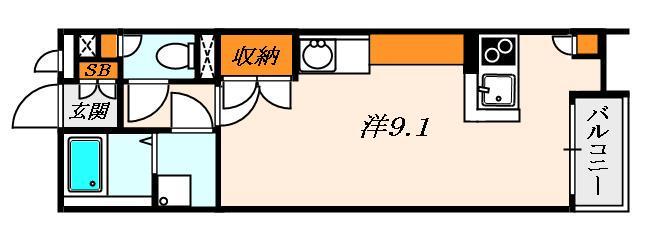 レオネクストクレール藤が尾Ⅲ(ワンルーム/2階)の間取り写真