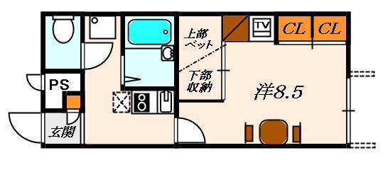 レオパレスムーン(1K/2階)の間取り写真