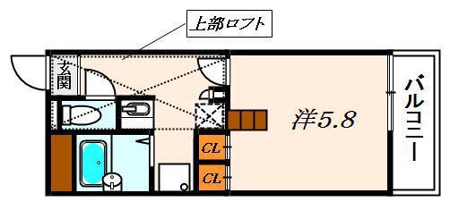 レオパレスカサグランデ(1K/2階)の間取り写真