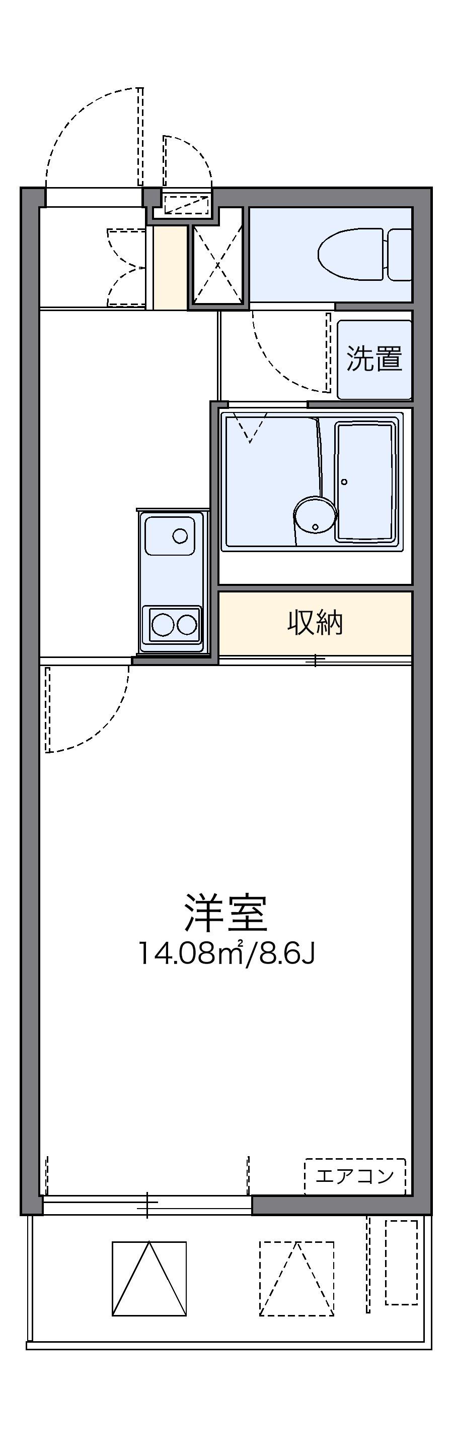 レオネクスト東郷通Ⅱ(1K/2階)の間取り写真