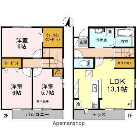 LE GRAND AMENITY HILL サウスERN(3LDK/1階)の間取り写真