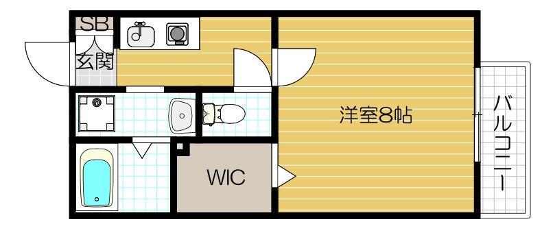 コンフォートⅡ(1K/1階)の間取り写真