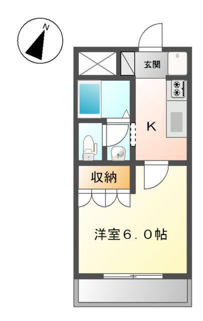 LA CASITA(1K/2階)の間取り写真