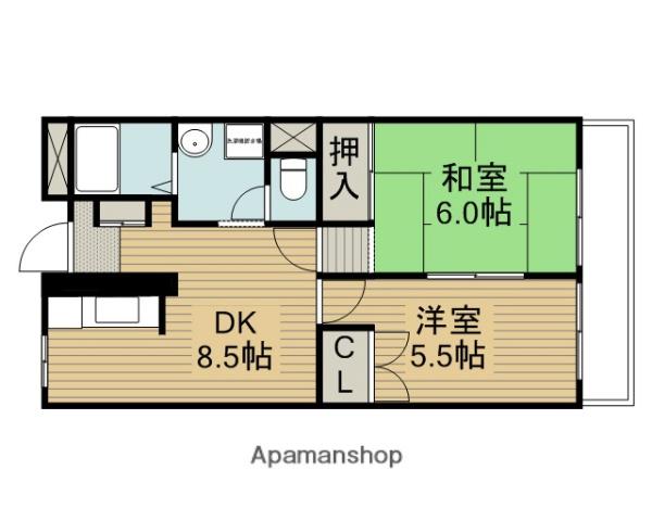 サンシャインキタニ(2DK/4階)の間取り写真