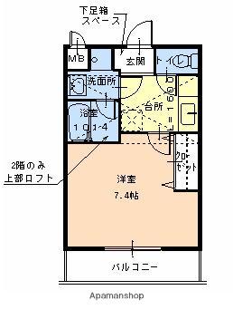 ルガール(1K/2階)の間取り写真