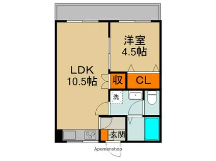 ロイヤル向島(1LDK/1階)の間取り写真