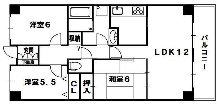 PHOENIX COURT 交野I(3LDK/5階)の間取り写真