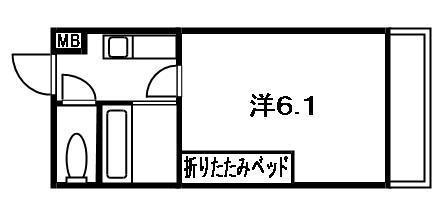 ラピュタ牧野阪(1K/3階)の間取り写真