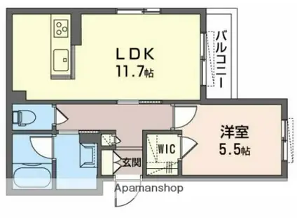 シャーメゾン ヴィルグランディール(1LDK/3階)の間取り写真