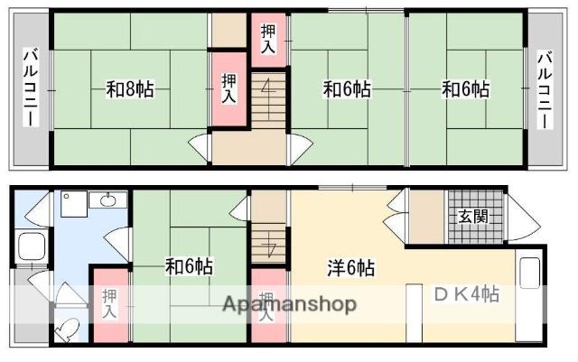 渚元町３−５テラスハウス(5K)の間取り写真