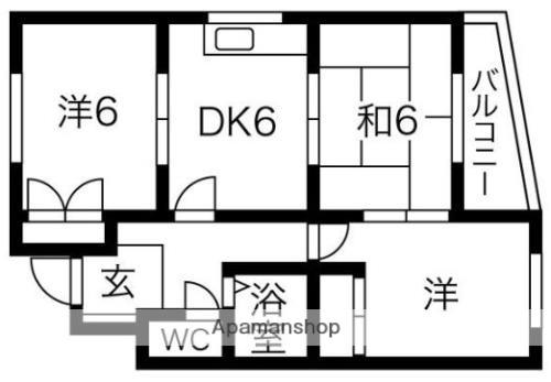 プレアール寝屋川秦町(3DK/4階)の間取り写真