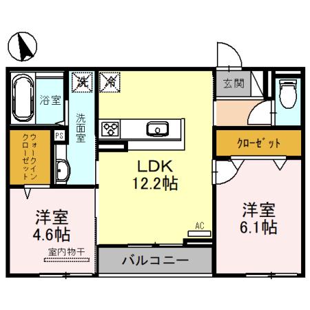 CASA SEON(2LDK/3階)の間取り写真