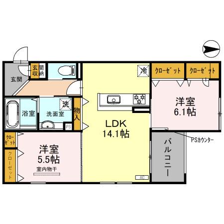 EMOUVOIR(2LDK/2階)の間取り写真