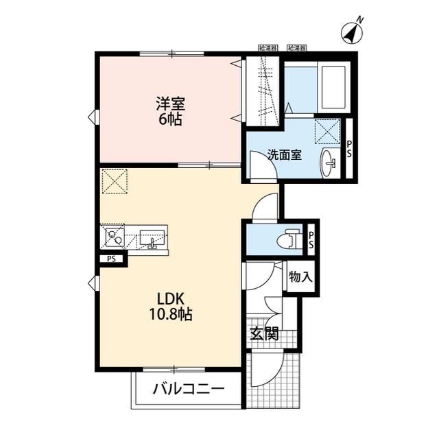 FORTUNATO香里園(1LDK/1階)の間取り写真
