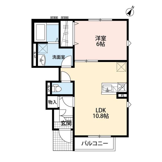 FORTUNATO香里園(1LDK/1階)の間取り写真