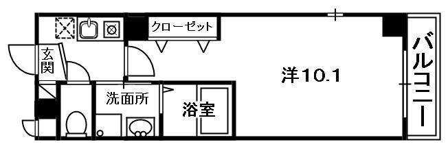 グッドハーベスト(1K/4階)の間取り写真