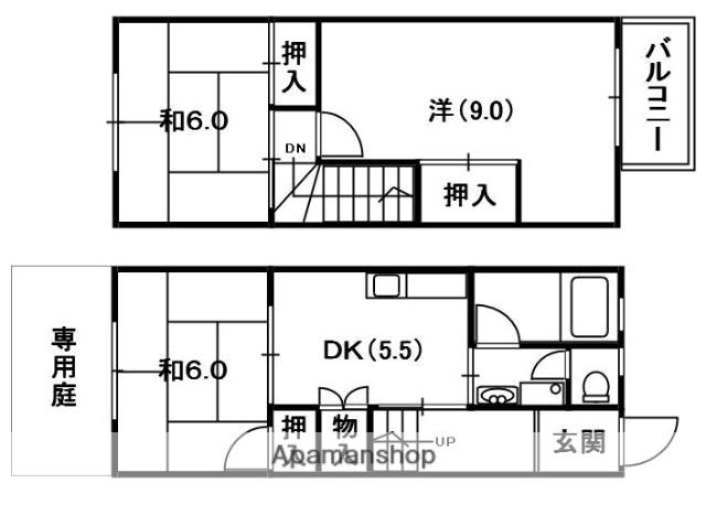 テラスハウス清水(3DK)の間取り写真