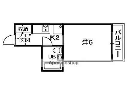 坂上マンション(1K/2階)の間取り写真