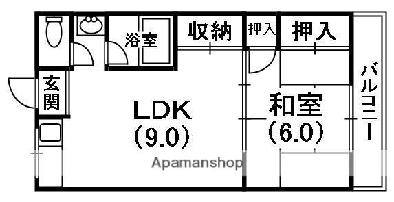 メゾン枚方(1LDK/2階)の間取り写真