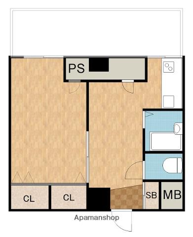 国際グランドハイツ(1DK/2階)の間取り写真