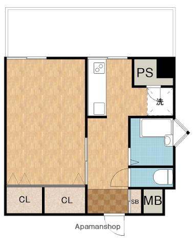 国際グランドハイツ(1DK/2階)の間取り写真