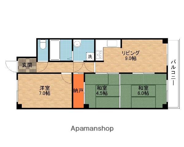 エステル津田(3DK/5階)の間取り写真