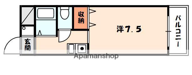 アルコーブ岡本(1K/3階)の間取り写真