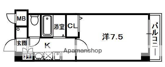 MPLAZA津田駅前十二番館(1K/2階)の間取り写真
